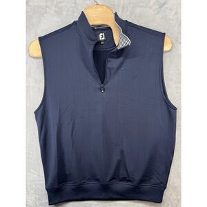 Footjoy FJ 1/4 Zip Vest Idaho Falls Club Blue Sleeveless Peformance Men's Size L